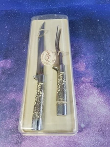 Set 2 pezzi intaglio vintage Carvel Hall Briddell con orig. Custodia/coltello/forchetta - Foto 1 di 8