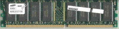 Memoria DDR1 256 MB Samsung M368L3313CT1-CB0 sin ECC PC2100U 266 MHz puerta de enlace 5000582 Foto 1 de 2