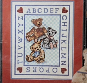 BEARS' ALPHABET PICTURE cross stitch kit CANDAMAR Something Special Teddy NIP - Picture 1 of 3