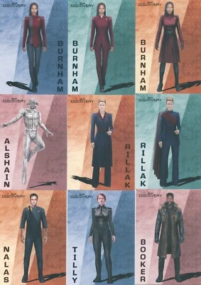 Star Trek Discovery temporada 4 conjunto completo de 27 cartas perseguição "Costume Design" CD28-54 - Imagem 1 de 4