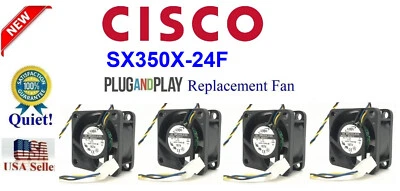 4Pack **Quiet** Replacement Fans Cisco SX350X-24F Low Noise Best Home Office - Image 1 of 4