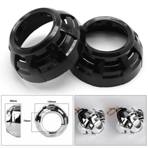 3.0 inch Black Silver Shrouds Fit Bi-LED xenon Projector Lens Headlight Retrofit - Picture 1 of 7