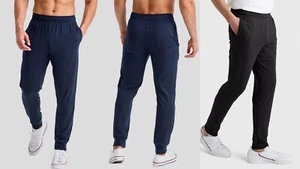 NWT Hanes Originals Men's Tri-Blend Joggers with Pockets 30.5" Black Navy L XL - Picture 1 of 14