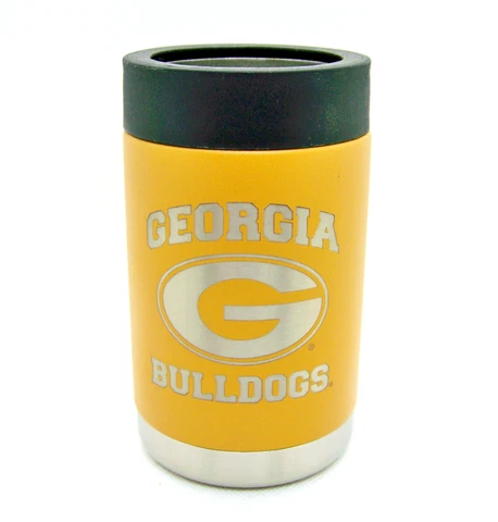 Georgia Bulldogs 12oz Etched Stainless Steel Regular Can Bottle Holder Canyon Cover