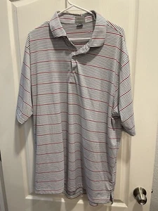 Fennec Golf TX Whiskey Logo Shirt Men Red Black Striped White Polo- XL - Picture 1 of 7