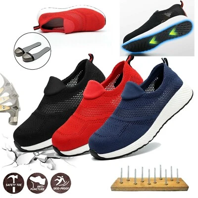 MENS PPE LADIES WOMEN ULTRA LIGHTWEIGHT STEEL TOE CAP SAFETY WORK SHOES TRAINERS - Image 1 of 4