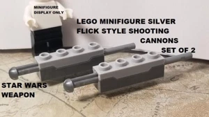 LEGO Cañón de Disparo Plata CONJUNTO DE 2 Películas para Lanzar 1x4 Arma de Batalla Star Wars - Imagen 1 de 1