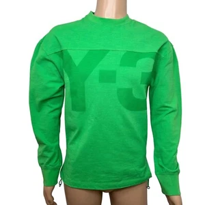 Adidas Y-3 Men’s Sweatshirt Green XS Yohji Yamamoto Logo Long Sleeves Cotton/Lin - Picture 1 of 8