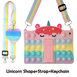 Unicorn Pop Push It Bubble Fidget Toy Case For iPad 5 6 7 8 9 Air 2 3 4 Mini Pro - Picture 1 of 17