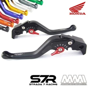 Strada 7 Racing Short Carbon Inlay Brake & Clutch Levers Black For Honda - Picture 1 of 2
