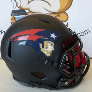 New England Patriots Custom Mini Helmet Alternate on Black Matte - Picture 1 of 4