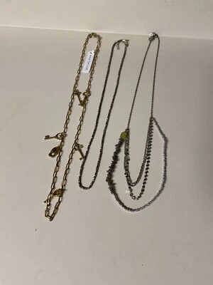 NUEVO ANN TAYLOR Collar Tono Dorado Cadenas Colgantes Esqueleto Llaves Bloqueo Dijes 31" Foto 1 de 4