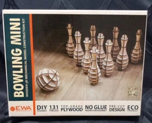 Bowling Mini Wood 3D Construction Kit 131 Pcs. By EWA. DIY No Glue Eco-friendly - Picture 1 of 10
