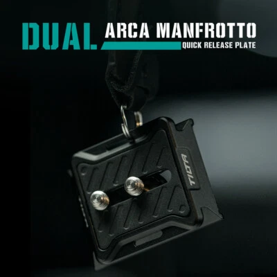 Adattatore fotocamera doppia piastra sgancio rapido Tilta ARCA e Manfrotto montaggio alluminio