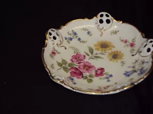 Plato de porcelana reticulada Rosenthal Kronach Moliere Florida de 5" - Imagen 1 de 3