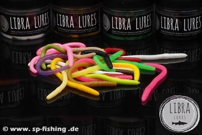 LIBRA LURES FLEX WORM Aroma Käse Forellenköder Softbait Gummiköder Set Box - Bild 1 von 4