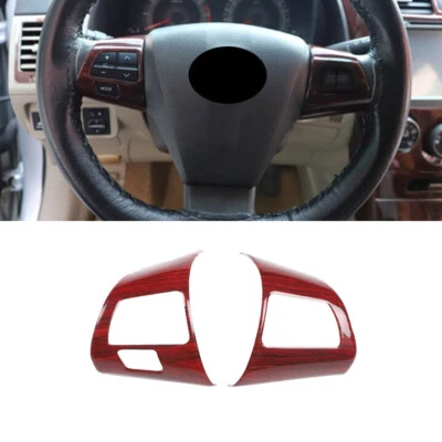 Cubierta del marco del volante delantero de madera roja ABS para Toyota Corolla 2011-2013 Foto 1 de 4