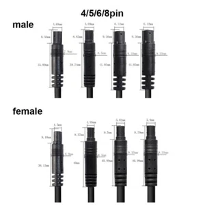 4/5/6/8 pin Jack Car DVR Camera HD Monitor Rear View Back Up Male Female Cable - Afbeelding 1 van 10
