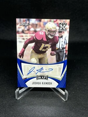 2021 Leaf Draft Joshua Kaindoh #BA-JK1 Auto Blue - Image 1 of 2