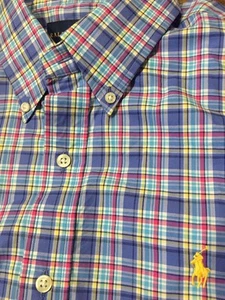 Ralph Lauren Polo Shirt button Down SS Small S Blue Plaid NWT - Picture 1 of 10