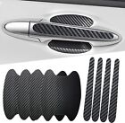 8 PCS Car Carbon Fiber Leather Door Handle 8 PCS, Black
