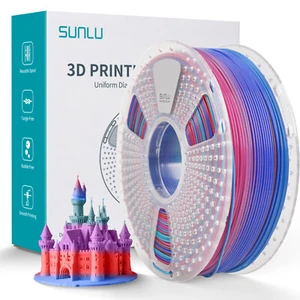 Filamento arco iris SUNLU 1,75 MM PLA para impresora 3D, cambio de color cada 8 metros #02 - Imagen 1 de 21