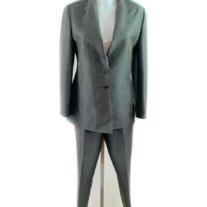 STRENESSE: Midnight Blue/Taupe, Silk-Blend Pant Suit, Sz: 10 - Picture 1 of 9