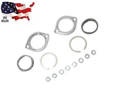 Brida de escape bridas cromadas tuercas arandelas juntas de malla cabezal harley 1984-2014 Foto 1 de 4