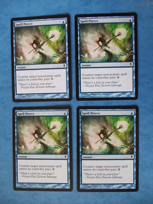 MTG Magic the Gathering SPELL PIERCE ZENDIKAR NM X4 ACTUAL PICTURES - Image 1 of 2