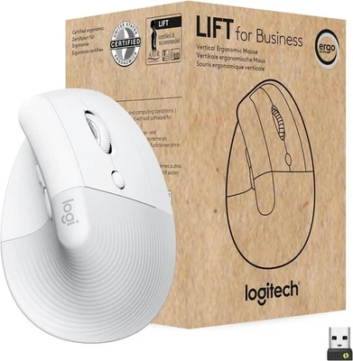 Logitech Lift for Business, Vertical Ergonomic Mouse Bluetooth Off White - Image 1 of 4