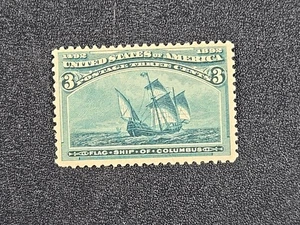 1892 U.S. 3 cent Columbian - Scott# 232 - MINT, hinged    stk#IZ1 - Picture 1 of 9