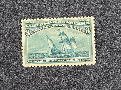 1892 U.S. 3 cent Columbian - Scott# 232 - MINT, hinged    stk#IZ1 - Image 1 of 4