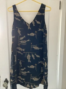 Harari Damen ärmelloses Tank Fisch Print Kleid in SEIDE mit Bluse One Size - Bild 1 von 5