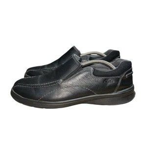 Clarks Herren Cottrell Schwarz Leder Slipper Halbschuhe Größe 10 Komfort Freizeit Arbeit - Bild 1 von 12