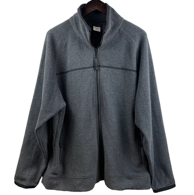 Antigua Chaqueta Azul Marino Para Hombres XL Gris Cremallera Completa Vellón Exterior Informal Cálida Softshell Poli Foto 1 de 4