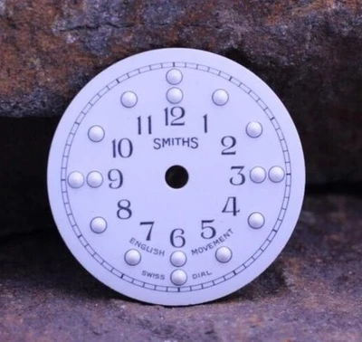 SMITHS BRAILLE WRIST WATCH DIAL ENAMEL PORCELAIN 26.9mm NOS (FH) - Image 1 of 3
