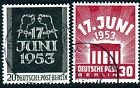 West Berlin-1953 East German Uprising 20Pf Black & 30Pf Deep Carmine-Red