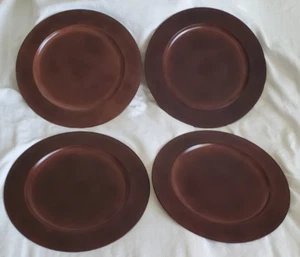 4 Pier 1 One Galvanized Metal 13 inch Plate Charger Tray Rustic Farmhouse Brown - Picture 1 of 20
