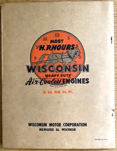 1957 WISCONSIN AIR COOLED HEAVY DUTY ENGINES instruction book & parts list AENL - Bild 1 von 8