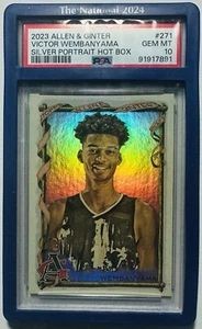 2023 Allen & Ginter Victor Wembanyama Silver Portrait Hot Box Rookie PSA 10 RC - Picture 1 of 3