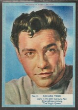 A&BC-FILM STARS 1954 (THICK CARD GREY BACK X48)-#08- RICHARD TODD 