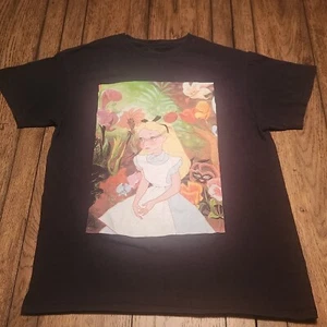 Alice And Wonderland Walt Disney Princess 100% Cotton Black Tshirt (M) - Picture 1 of 8