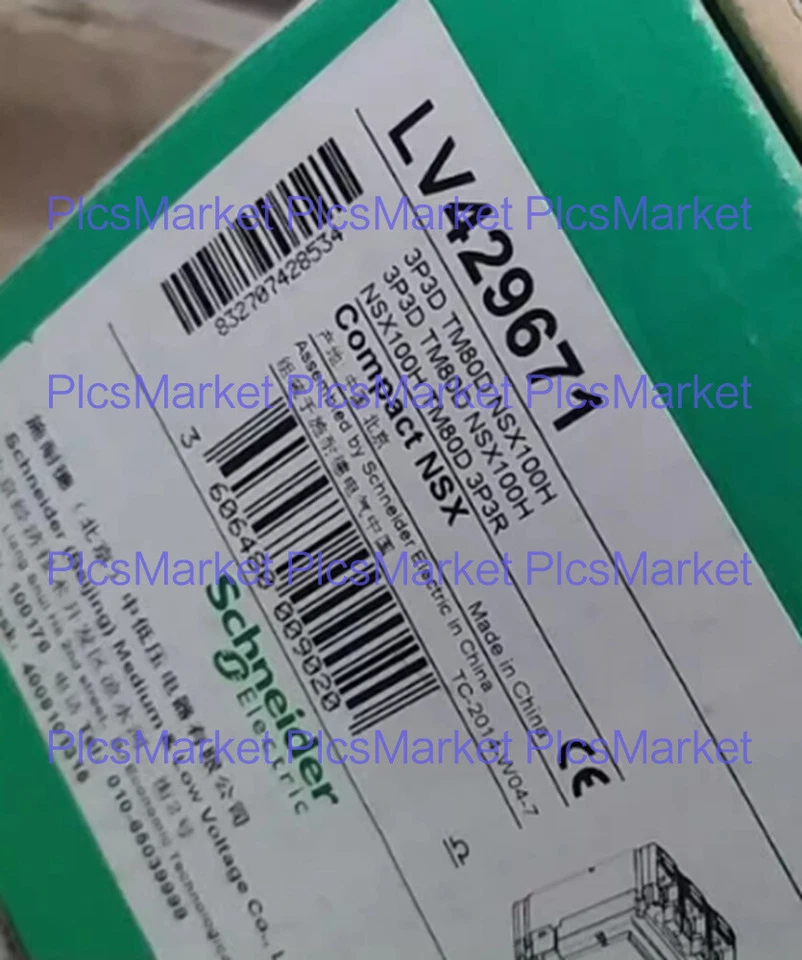 NEW Schneider LV429671 Molded Case Circuit Breakers type LV4 3P, 3PH, 100A, 690V - Image 1 of 1