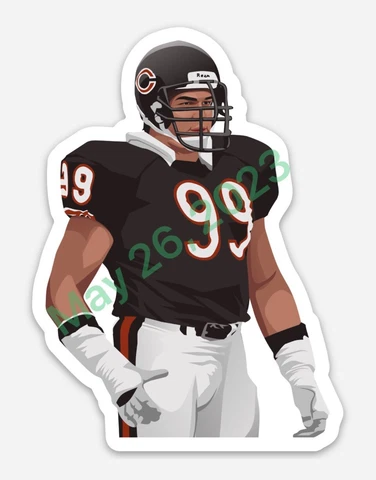 Dan Hampton Magnet ~ VECTOR ART Chicago Bears NFL  Vinyl car decal The Fridge Cover