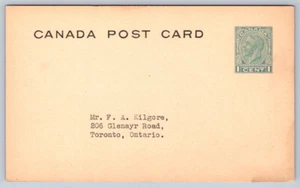 UX52b, George V, 1c, 1930s Postcard To F. A. Kilgore, Toronto, Ontario - Picture 1 of 2