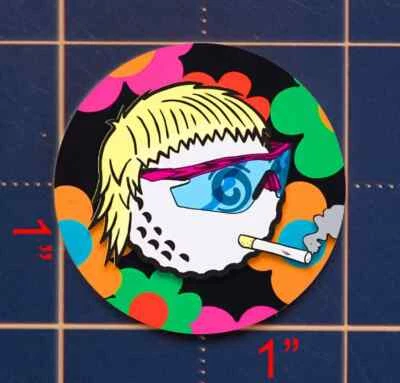 UNIQUE JOHN DALY GOLF BALL MARKER --stainless steel domed resin top