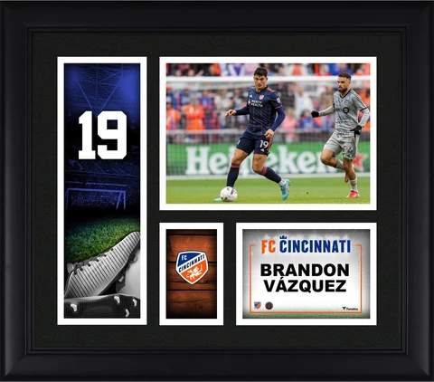 Brandon Vazquez FC Cincinnati Framed 15x17 Player Core Collage Cover