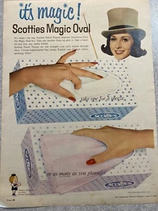 Scotties Magic Oval Tissues 1960's Original Vintage Retro Print Ad  - Imagen 1 de 5
