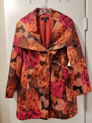 Josephine Women's Orange Lightweight Belted Coat Size 6. P-T-P:20in - Image 1 of 4