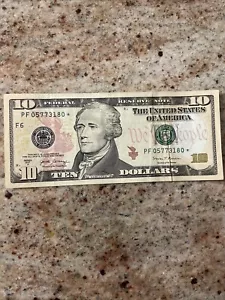 US Legal Tender $10 Dollar bill 2017A PF 05773180* Star Note - Picture 1 of 4
